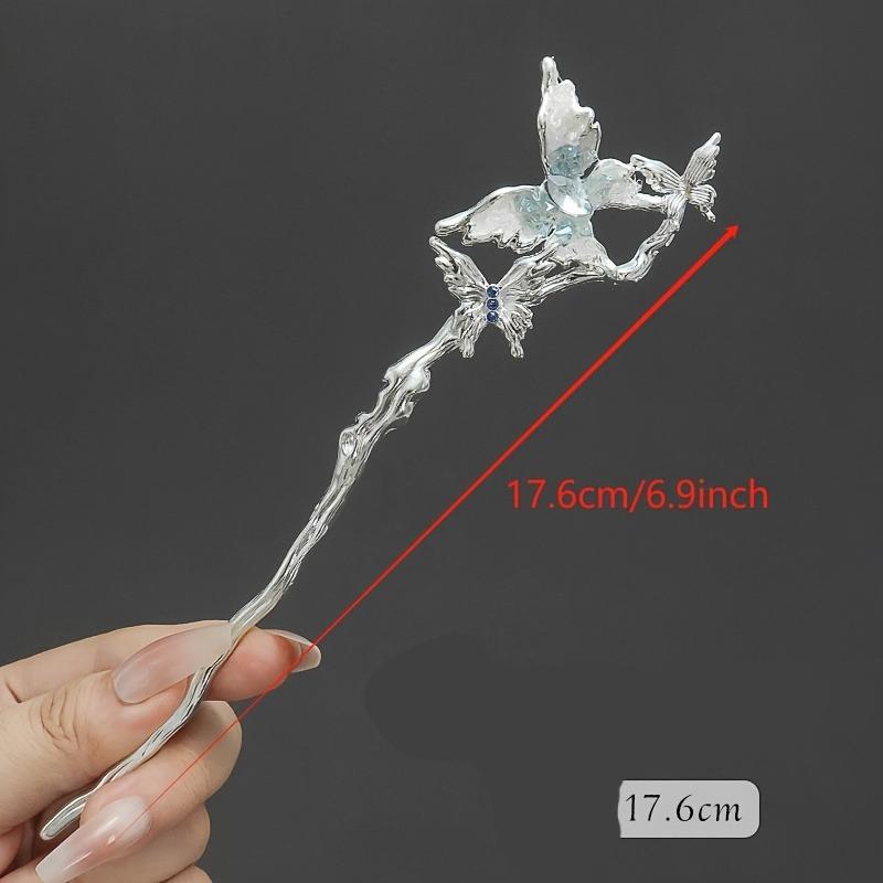 1ks Klasická čínská vlasová ozdoba Motýl Květina Ručně vyráběná Vlasová jehlice Vhodná pro denní sváteční nošení Elegantní dámská vlasová sponka