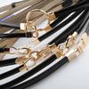 Simple Solid Color Ring Buckle Decoration Women Slim Waist Belt For Elegant Outfits