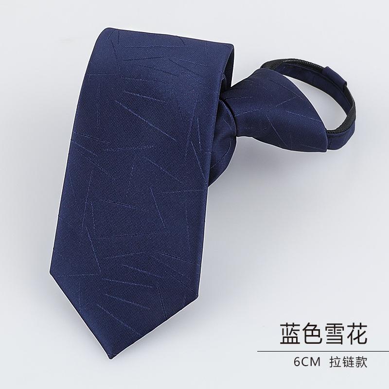 Men'S Dress Business Career Wedding Groom Korean Version Narrow Lazy Blue Zipper Free Hand Striped Tie