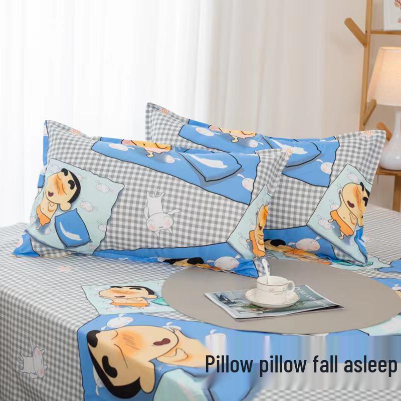 Pillow Core Pillowcase: Stripe, Fruit, Floral & Cartoon Print for Student Dorm & Adults (48x74cm)