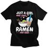 Custom Just A Girl Who Loves Ramen And Boba T Shirt for Men Tshirt Casual Tee Short Sleeve Tshirts Loose Fit