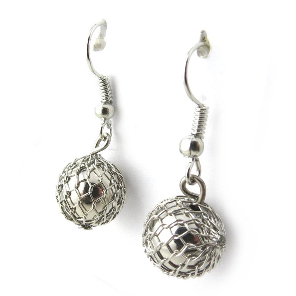 Les Trésors De Lily [N0241] - Silver 'Marble' Earrings (10 Mm)