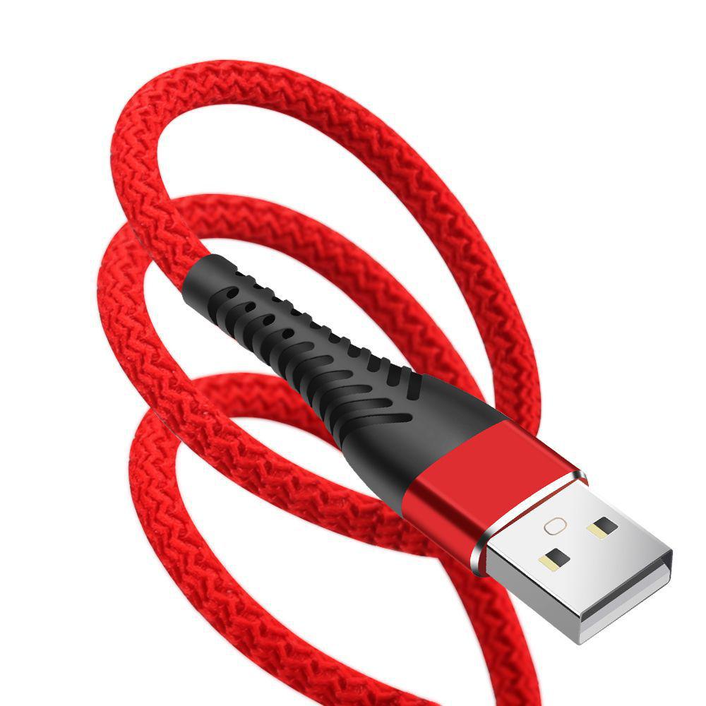 2.4A Fast Charging Long Tail Needle Weave Cable for Apple, Huawei, Xiaomi, Type-C, Android Devices