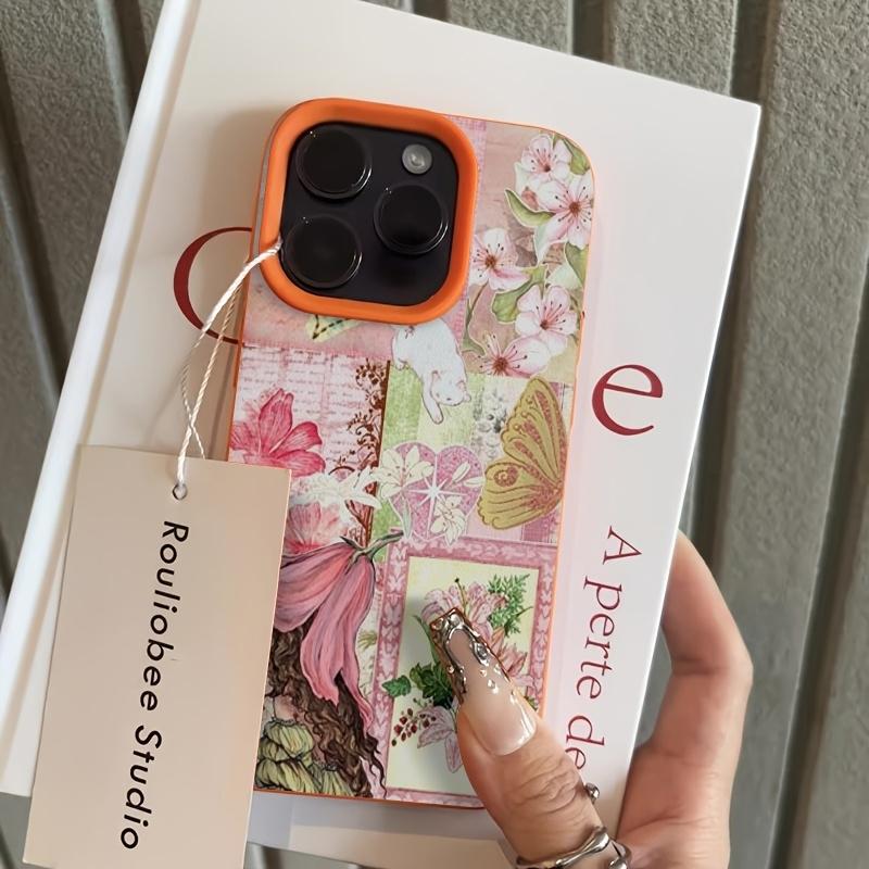 Retro Floral Girl Wallpaper Pattern Phone Case For iPhone 17 16 11 12 13 14 15 Pro Max XS XR X 8 7 Plus 17E Shockproof TPU Cover