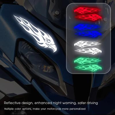 2 Stück/Set Flamme - Adler Motiv Fahrzeugaufkleber, Bunte Sticker zur Personalisierung von Motorrädern/Autos