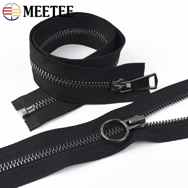 Meetee 5# Schwarze Metallreißverschlüsse 15-150cm Geschlossenes/Offenes Ende Reißverschluss Mäntel Taschen Auto-Lock Verschluss Reißverschlüsse Reparatur Kleidungsstück Nähzubehör