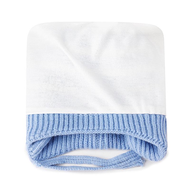 Children's Winter Earflap Hat - Striped Woolen Bear Design for Boys and Girls