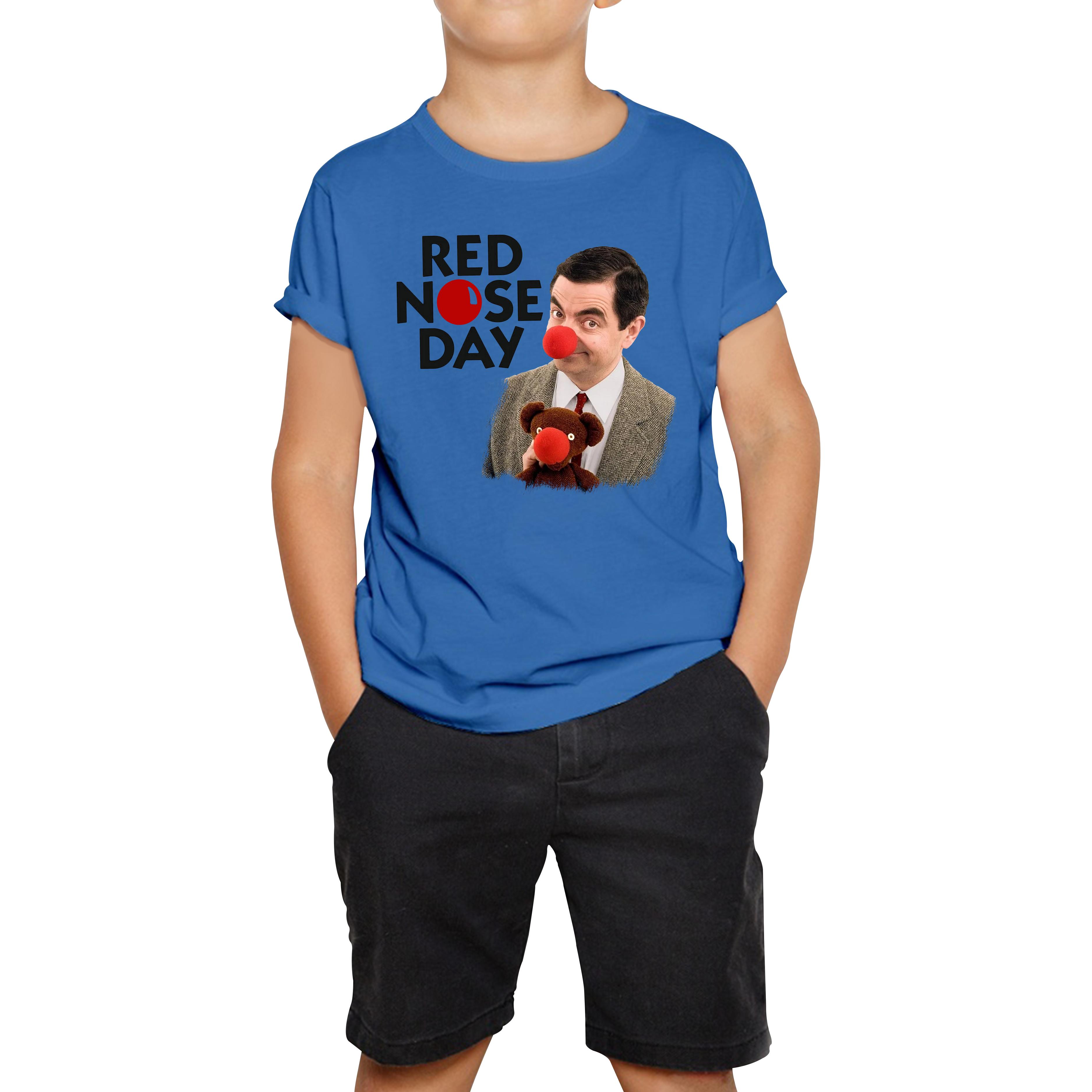 Red Nose Day Funny Mr Bean Kids T Shirt 100