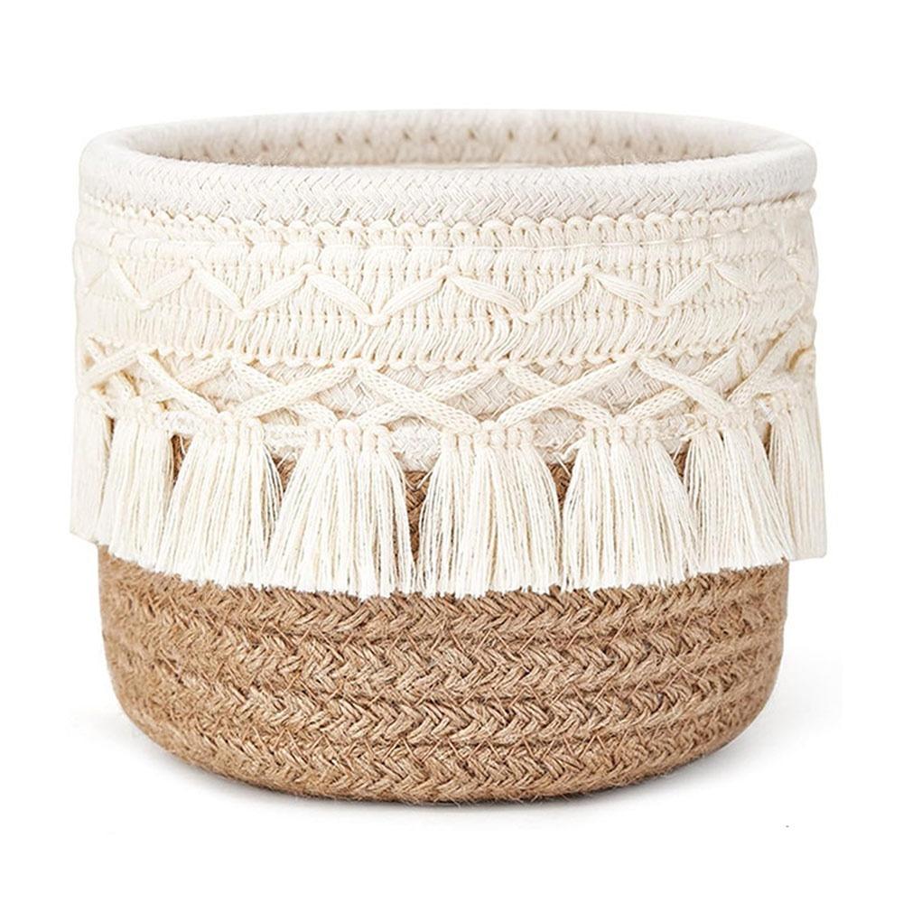 Cotton Rope Desktop Storage Basket White Coffee Snacks Box Home Decoration