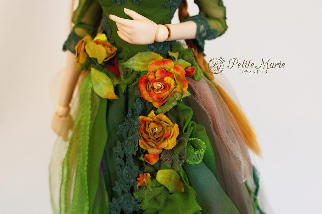 Marie Limited Edition DD Compatible COLOR of EARTH Chapter 1 Forest Girl Earth Color Haute Couture Luxury Silk 60cm Doll Bust BJD Doll Clothes Marie