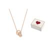 Swarovski Further Double Ring Hollow Gold Plated Necklace Women Necklace Rose-Gold 5419853