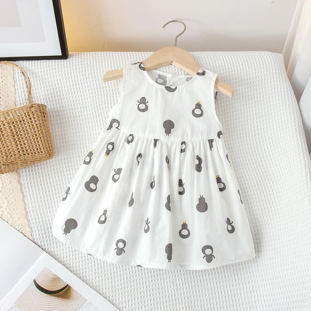 Girls Summer Cotton Floral Dress Thin Princess Cute Baby Girl Party Dress Casual Beach Sundress For Kids
