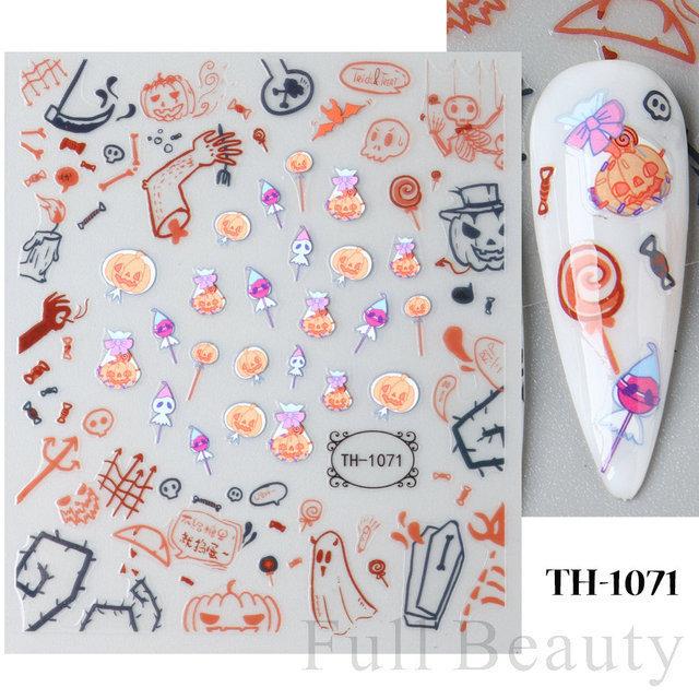Nail Art Sticker Diablo Series European And American Halloween Laser Spider Scorpion Thin Fortitude Back Glue Nail Sticker