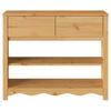 Drammen Console Table with Drawers Oak Finish 89.5 x 37 x 73 cm