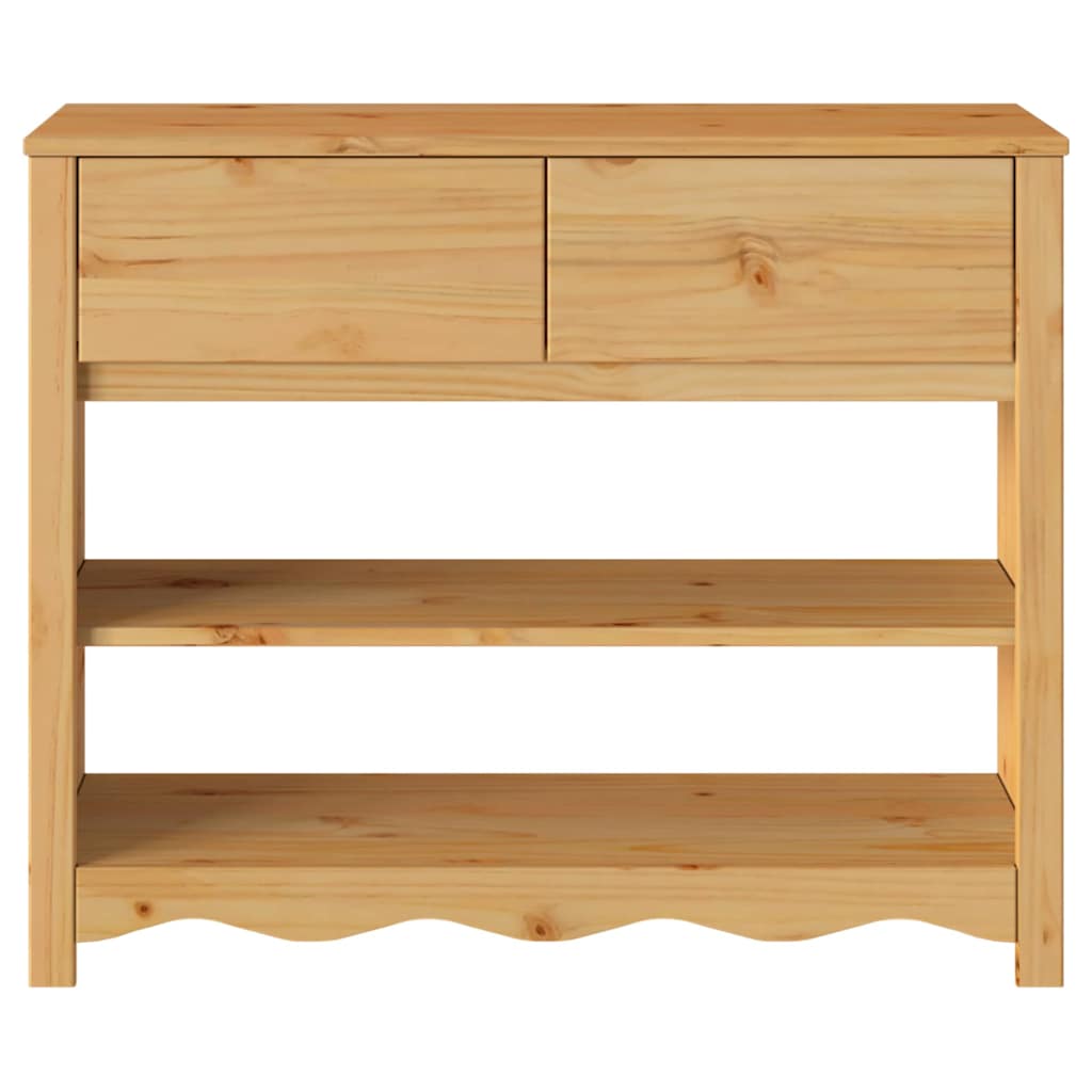 Drammen Console Table with Drawers Oak Finish 89.5 x 37 x 73 cm