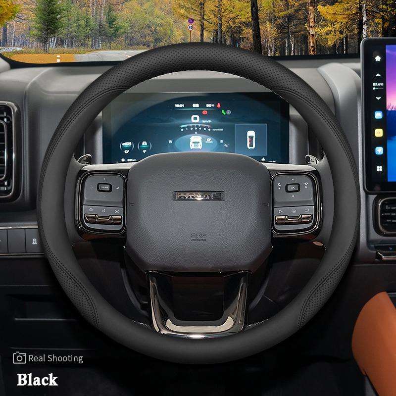 High Leather Braid on Car Steering Wheel Cover Wrap for Haval H9 2015 2016 2017 2018      2024 2025 Stylling