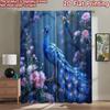 2D Flat Photography Backdrop Scene Backdrop Blue Peacock Among Blossoms 100% Polyester Holiday Decorations Perfect for