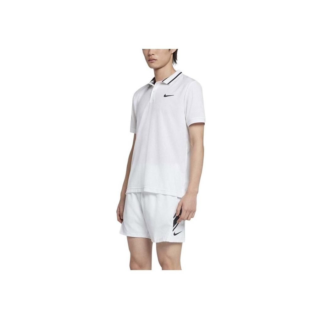 Nike Court Dri-FIT Polo Shirt with Black Collar Men Tops White BV1195-100