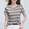 Summer Women's T-shirt Striped Loose Casual Short Sleeve Top