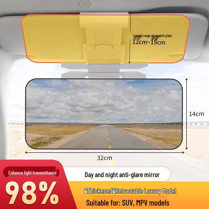 

Anti-Glare Car Visor Shield: Day & Night Use, Driver Protection from High Beams & Dazzle