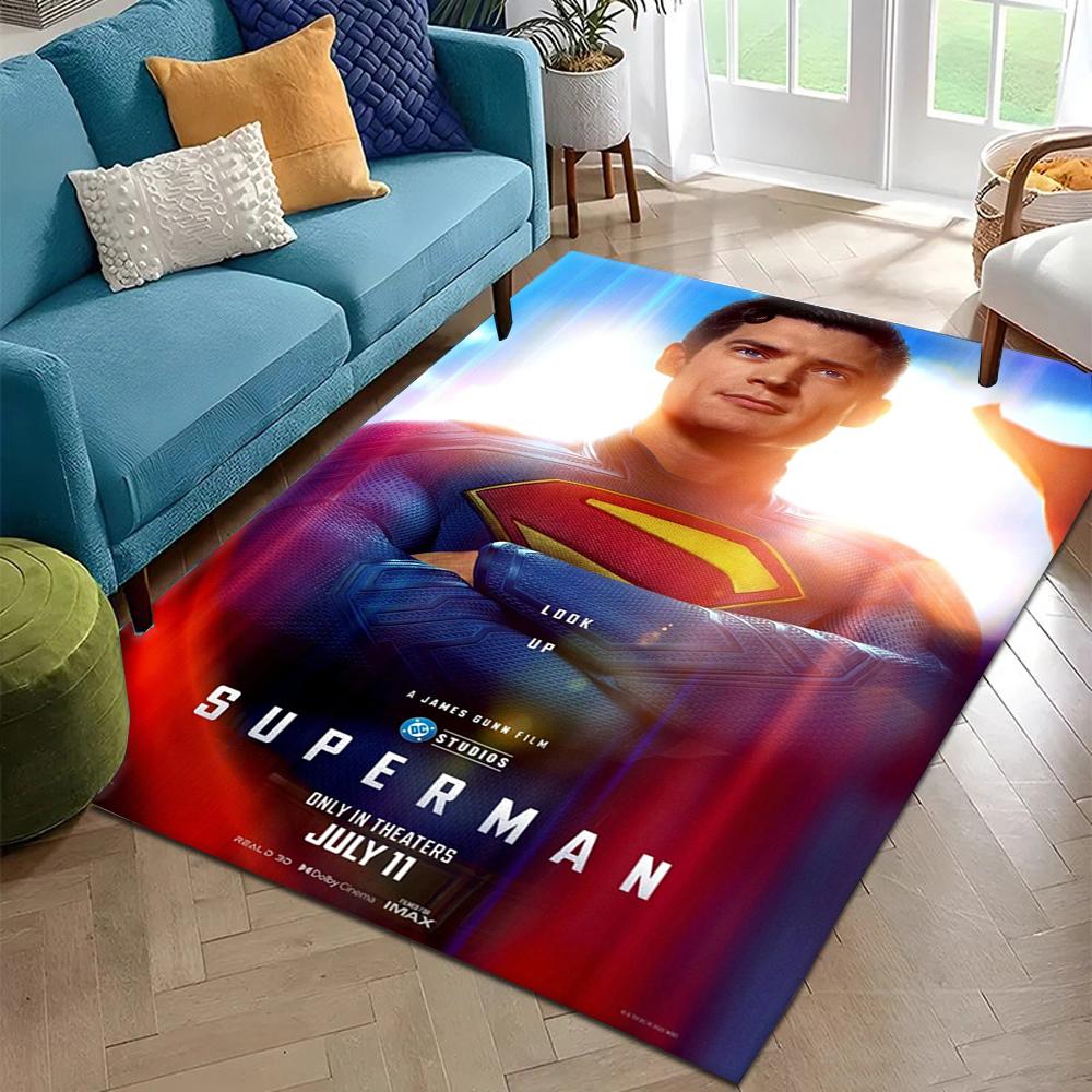 Popular Moive S-Superman Superhero Gift Carpet Rug for Bedroom Living Room Decor Sofa Home Kids Game Area Rug Non-slip Floor Mat