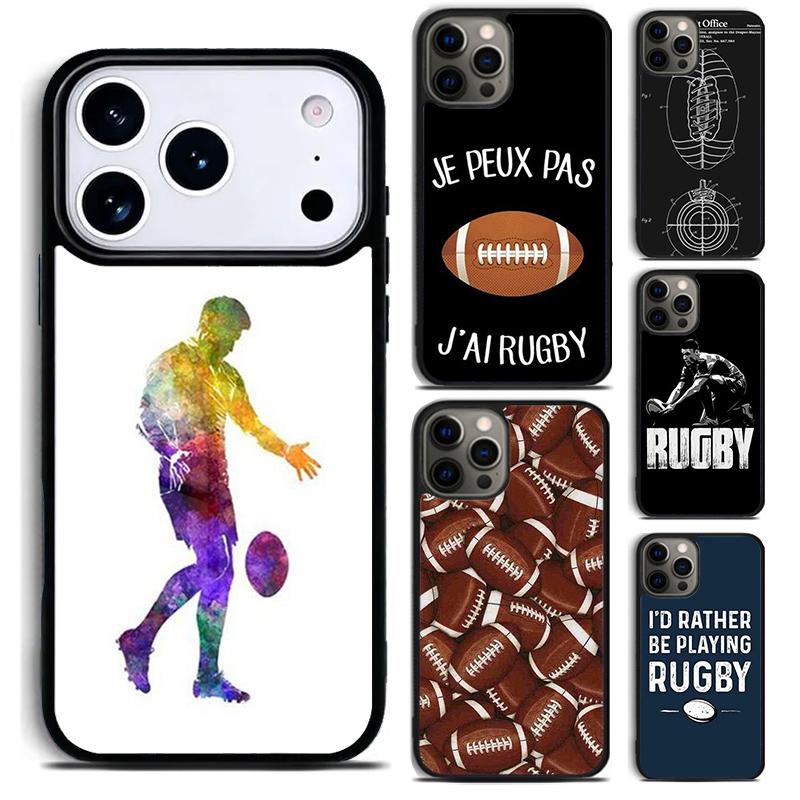 Rugby Football Sport Phone Case for iPhone 17 16 15 Pro Max Air 14 13 12 11 Plus Shockproof Capa Cover