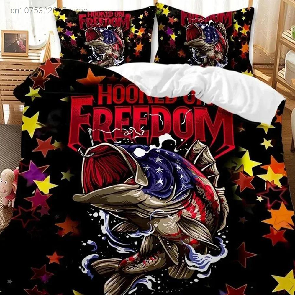 Big Pike Hunting Fly Fishing Bedding Set Bedroom Soft Modern Bedspreads Comefortable Kids Duvet Cover Quilt Cover And Pillowcase
