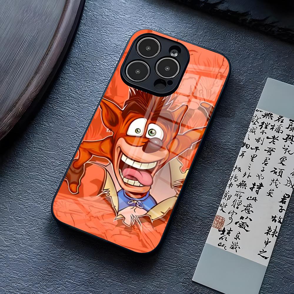 Prime Crash Bandicoot Phone Case For IPhone 13 Pro Max 14 16 Plus 12 Mini 11 15 X XR XS 8 7 Plus SE Tempered Glass Back Cover
