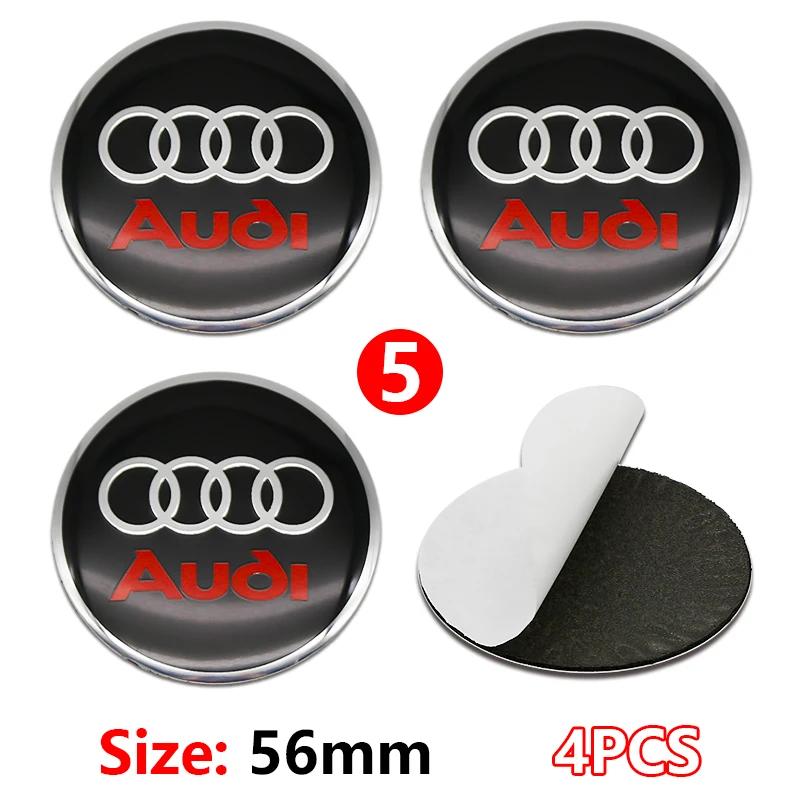 4 Pezzi 56mm Coprimozzo Cerchione Identità Sovrapposizione Per Audi RS B8 B9 S A3 8V A4A6 C7 C6 A5 Q3 Q5 Q7 A1 Accessorio Tuning Motorsport