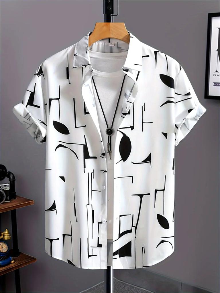 Simple Men's Shirt 3D Printed Retro Fashion Topshort Sleeve Beach Sweatshirt Street Hawaii Short Sleeved Shirt Men's Clothing