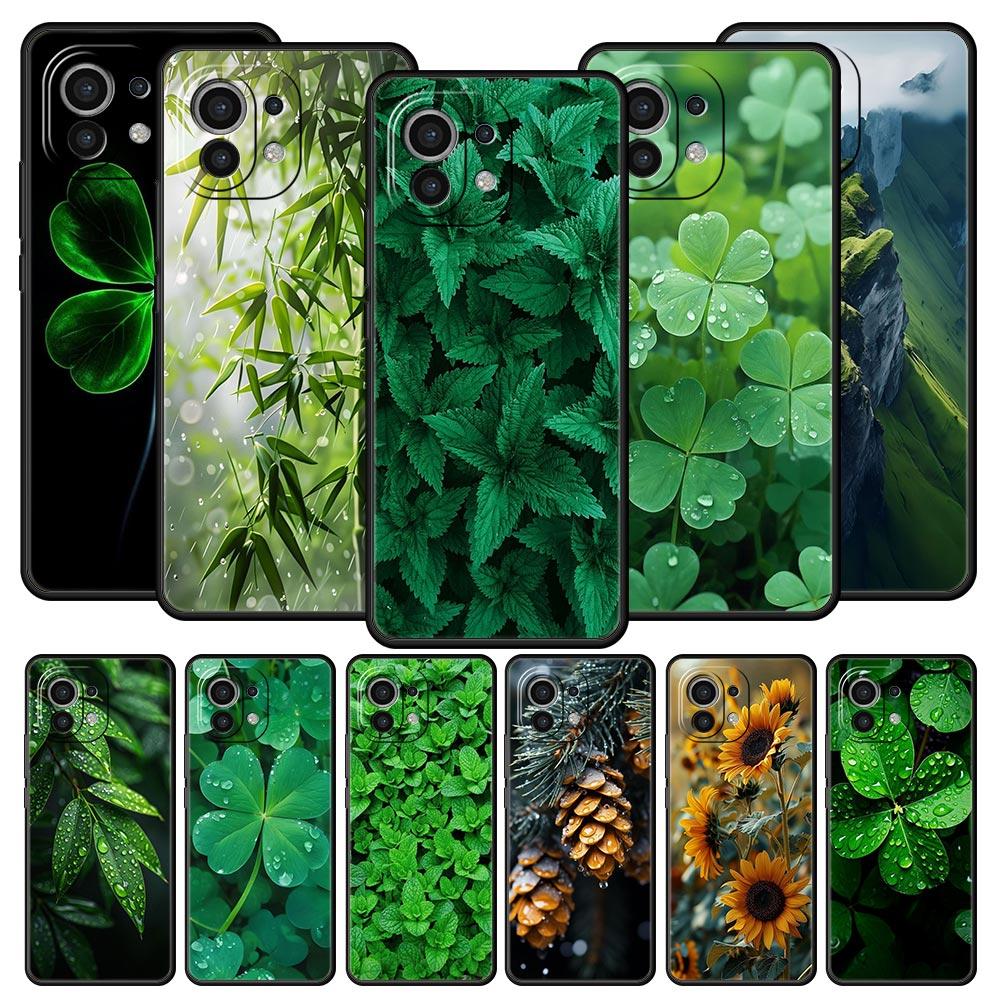 Phone Case For Xiaomi Mi 15 14 14T 13T 12T Pro 12 13 11 Lite 5G 11T X6 X5 Pro Soft TPU Cover Lucky Grass