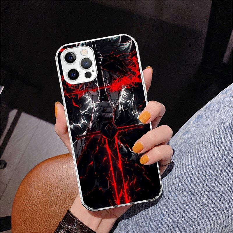 Black C-Clovers Anime Phone Case For iPhone 13 12 Mini 11 Pro Max XS XR X SE 7 8 Plus 5S 5 6S 6 Gift Print Cover Fundas