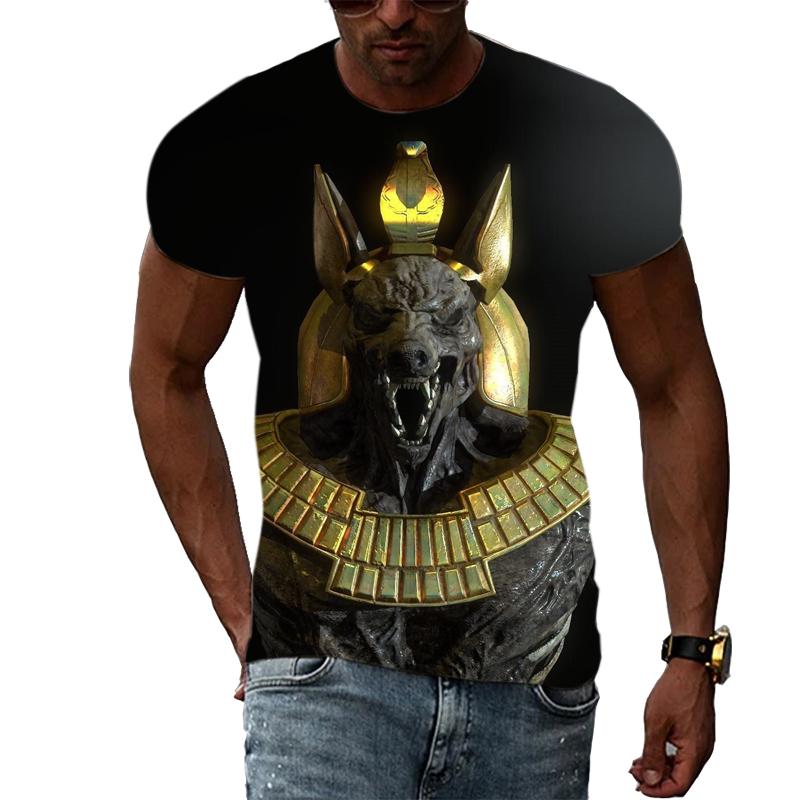 Summer New anubis graphic t shirts For Men Fashion Personality Popular patterns Casual Print T-shirts Trend Hip Hop t-shirt