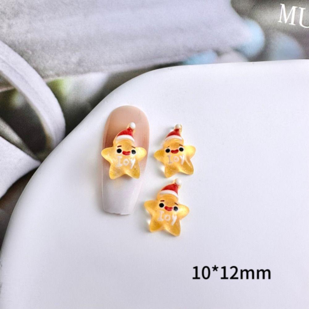 10Pcs Cute Christmas Nail Art Decoration Mini Nail Parts Accessories Nail Art Ornaments  Women