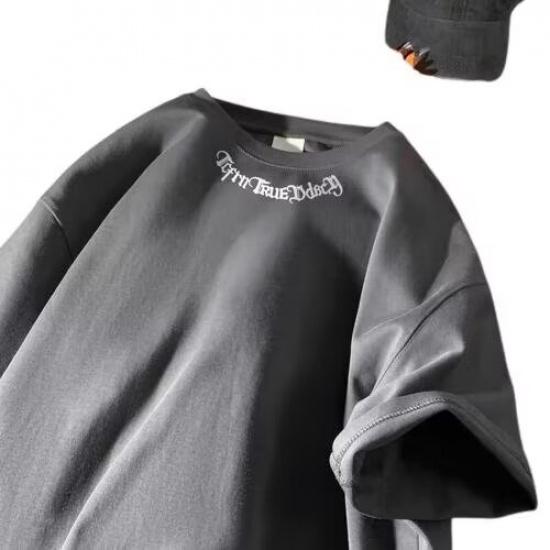 Nové tričko s krátkým rukávem pro muže v létě, trend v korejském stylu, jednoduchý top s polovičním rukávem, volné tričko značky Hong Kong