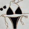 Luxury Brand Design Stripe Halter Bikini Women Swimwear Female Swimsuit Two Pieces Bikini Set Sexy Bathing Suit Swim Beach Wear