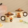 Retro Bear Cup Cute Cartoon Ceramic Cup Niche Mug Coffee Cup Girls Water Cup Cup Gift