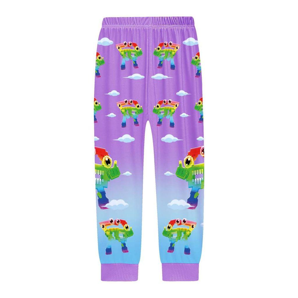 19705 Kinder Jungen Mädchen Steal a Brainrot 67 Six Seven Print Langarm T-Shirt Hose Pyjama Nachtwäsche Sets