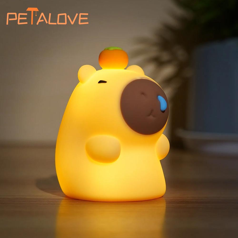 Capybara Night Light Rechargeable Mobile Smart Settings Timing Silicone Lamp Unique Bedside Decoration Pat Brightness Adjustment