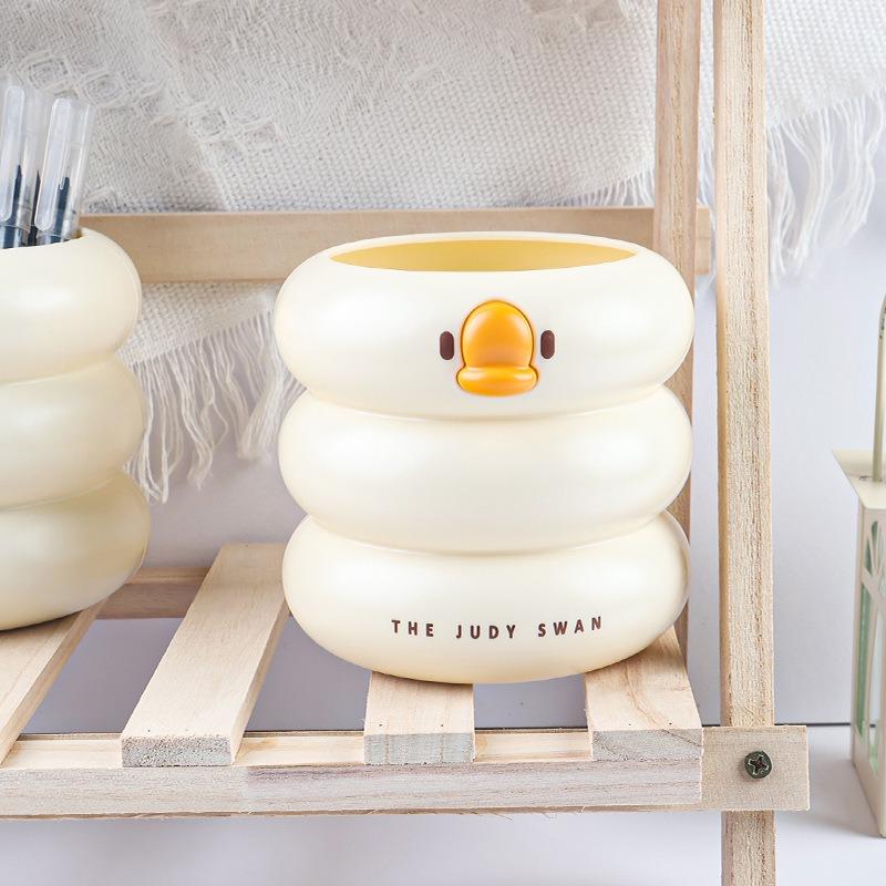 מחזיק עיפרון עגול מצויר חמוד שולחן משרדי עט סיר כוס מארז מיכל ארגונית קלמר עמיד