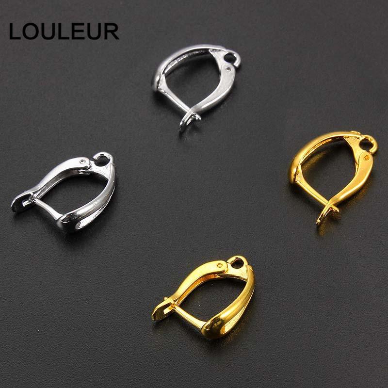 10pcs 11*18mm U Shape Copper Earrings Hooks Plated French Earring Hook Ear Wire Lever Back Open Loop DIY Jewelry Making Findings