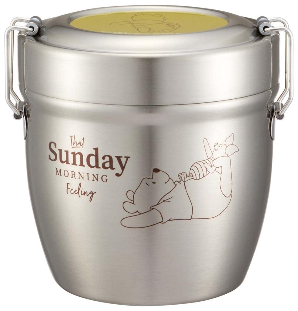 Skater Antibacterial Thermal Lunch Box Bowl Type Stainless Steel Lunch Box Disney Winnie the Pooh Relax 550ml STLBD6AG-A