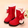 Children's Snow Boots, Girls' Boots, Winter Boots, Middle-aged Children with Plush Baby Princess Short Boots, Girls' Cotton Shoes