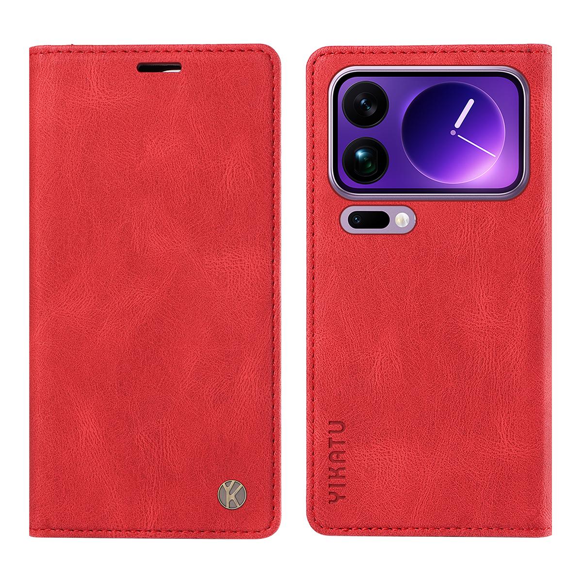 

For Xiaomi 17 Pro Max Leather Cover YIKATU YK-004 Skin-Touch Wallet Phone Cases
