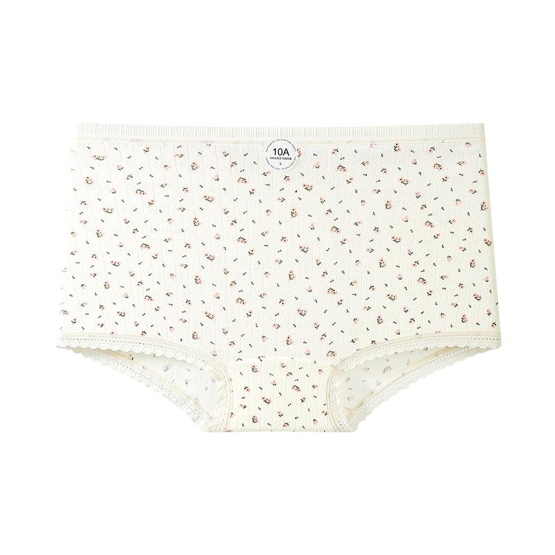 Dámské letní tištěné čistě bavlněné 10A antibakteriální bavlněná rozkrok prodyšné a elastické přiléhavé kalhotky