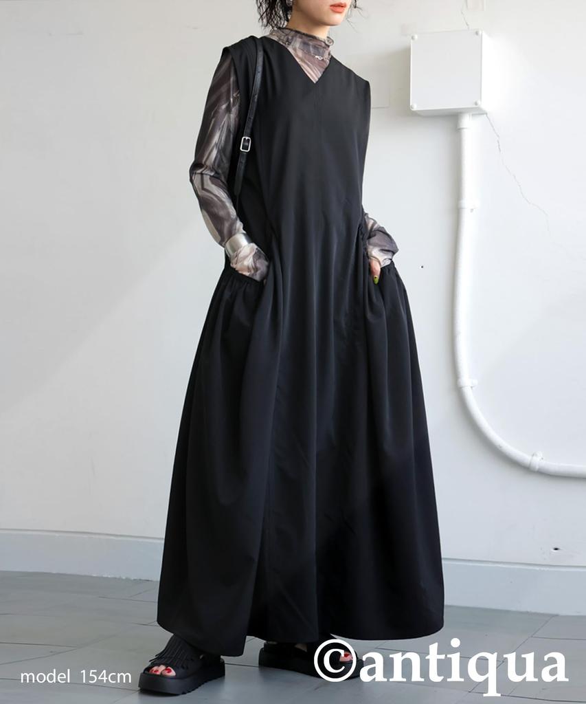 Antiqua Gathered Switch One Size Black Women's Dress, PK-01337, 05,