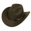 Western Cowboy Top Hat Spring And Autumn New Jazz Hat Big Brim Pentagram Belt Accessories Felt Hat Men And Women