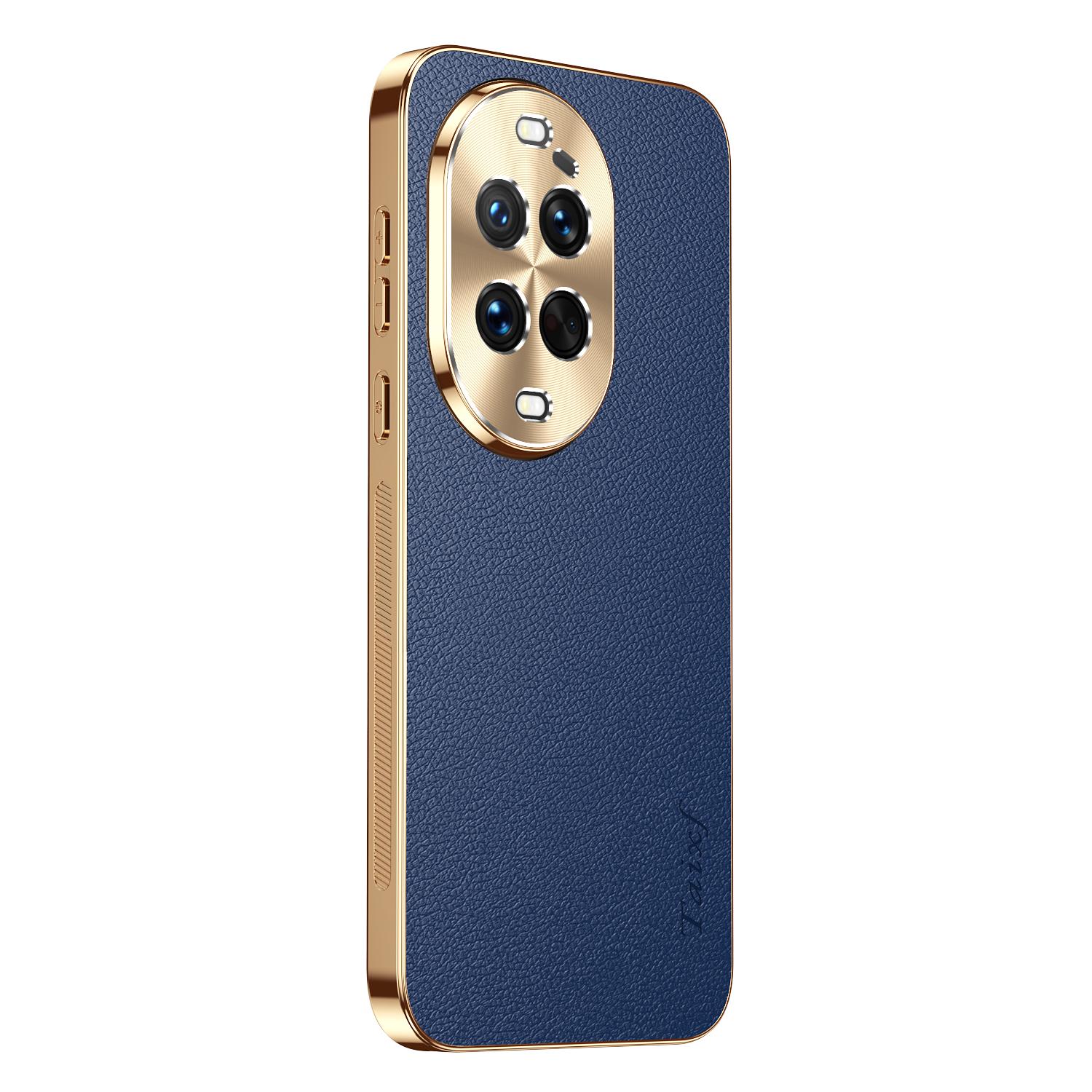 

Чехол с текстурой кожи, узором личи и гальваническим покрытием для Huawei Nova 14 Ultra 13 12 11 10 8 7 Pro, противоударный защитный чехол-бампер Huawei nova 13 Pro синий