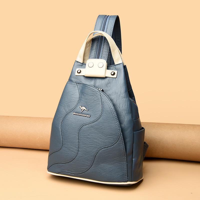 

Женские кожаные рюкзаки на молнии, женская нагрудная сумка, дорожная сумка, женский рюкзак, Mochilas, школьные сумки для девочек-подростков, Sac A Dos синий