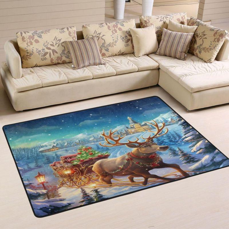 Christmas Carpet for Living Room Home Decoration Large Rugs Santa Claus Kids Room Children Bedroom Bedside Mats New Year Gifts